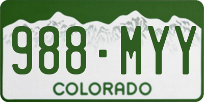 CO license plate 988MYY
