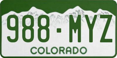 CO license plate 988MYZ