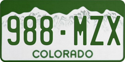 CO license plate 988MZX