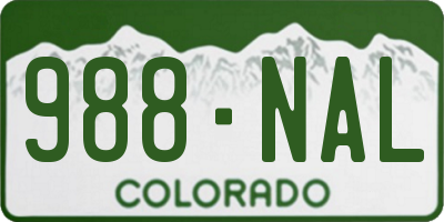 CO license plate 988NAL