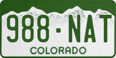 CO license plate 988NAT