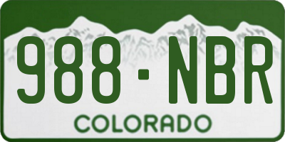 CO license plate 988NBR
