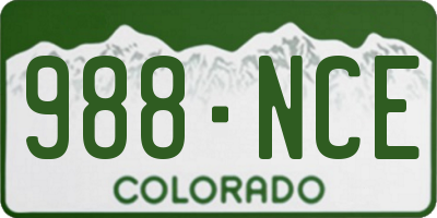 CO license plate 988NCE