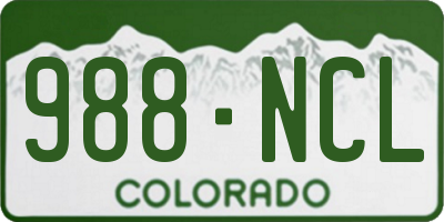 CO license plate 988NCL