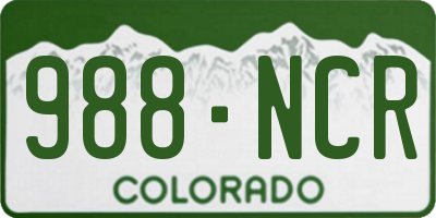 CO license plate 988NCR