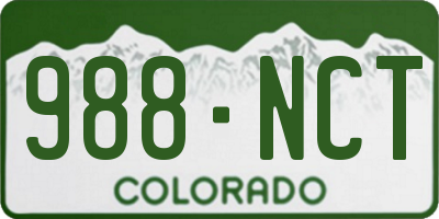 CO license plate 988NCT
