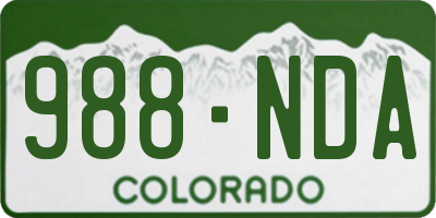 CO license plate 988NDA