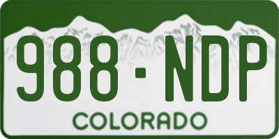 CO license plate 988NDP