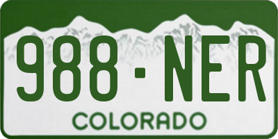 CO license plate 988NER