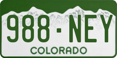 CO license plate 988NEY