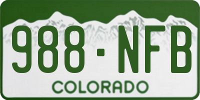 CO license plate 988NFB