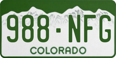 CO license plate 988NFG