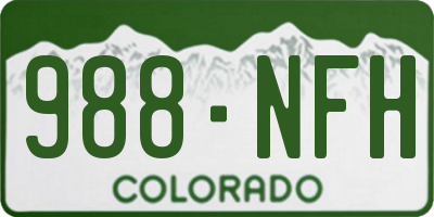 CO license plate 988NFH