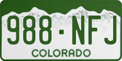 CO license plate 988NFJ