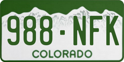 CO license plate 988NFK