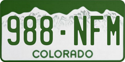 CO license plate 988NFM
