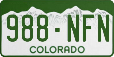 CO license plate 988NFN