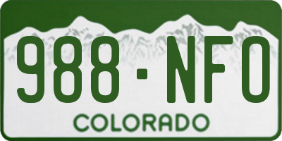 CO license plate 988NFO