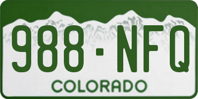 CO license plate 988NFQ