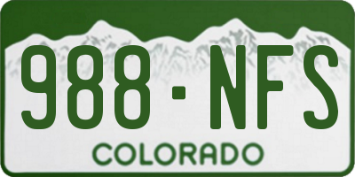 CO license plate 988NFS