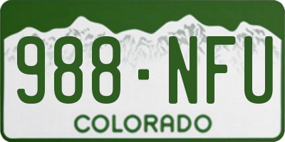 CO license plate 988NFU