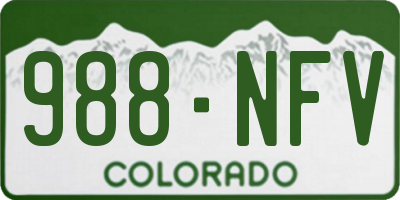 CO license plate 988NFV