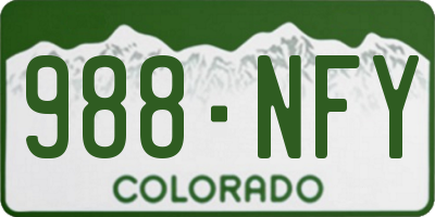CO license plate 988NFY