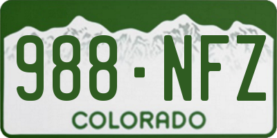 CO license plate 988NFZ