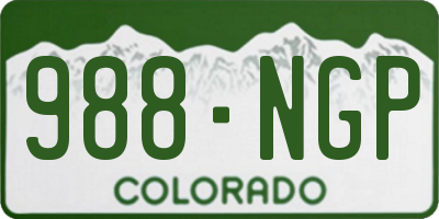 CO license plate 988NGP