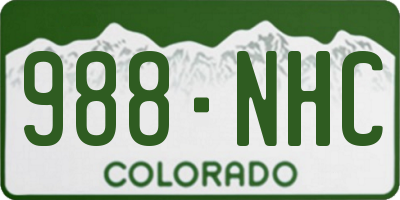 CO license plate 988NHC