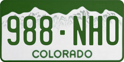 CO license plate 988NHO