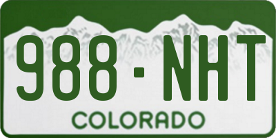 CO license plate 988NHT