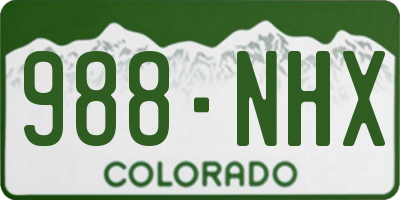 CO license plate 988NHX