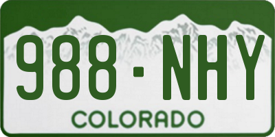 CO license plate 988NHY
