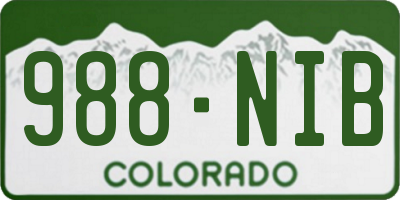 CO license plate 988NIB