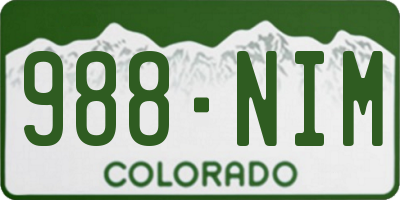 CO license plate 988NIM