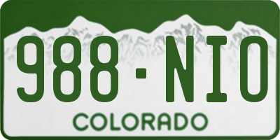 CO license plate 988NIO