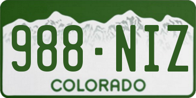 CO license plate 988NIZ