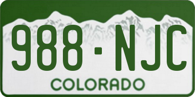 CO license plate 988NJC