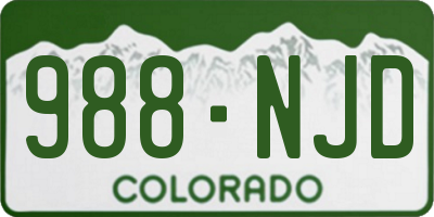 CO license plate 988NJD