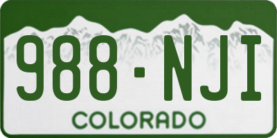 CO license plate 988NJI
