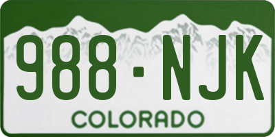 CO license plate 988NJK