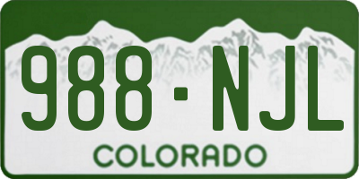 CO license plate 988NJL