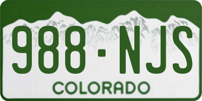 CO license plate 988NJS