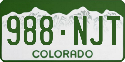 CO license plate 988NJT