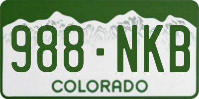 CO license plate 988NKB