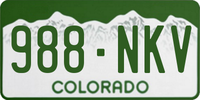 CO license plate 988NKV