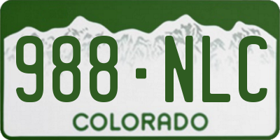 CO license plate 988NLC