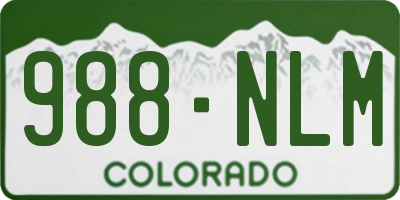CO license plate 988NLM