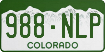 CO license plate 988NLP